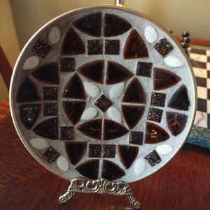 MCM Ceramic Mosaic Plate Unique & Rare Find 60s 4th Gen Owned